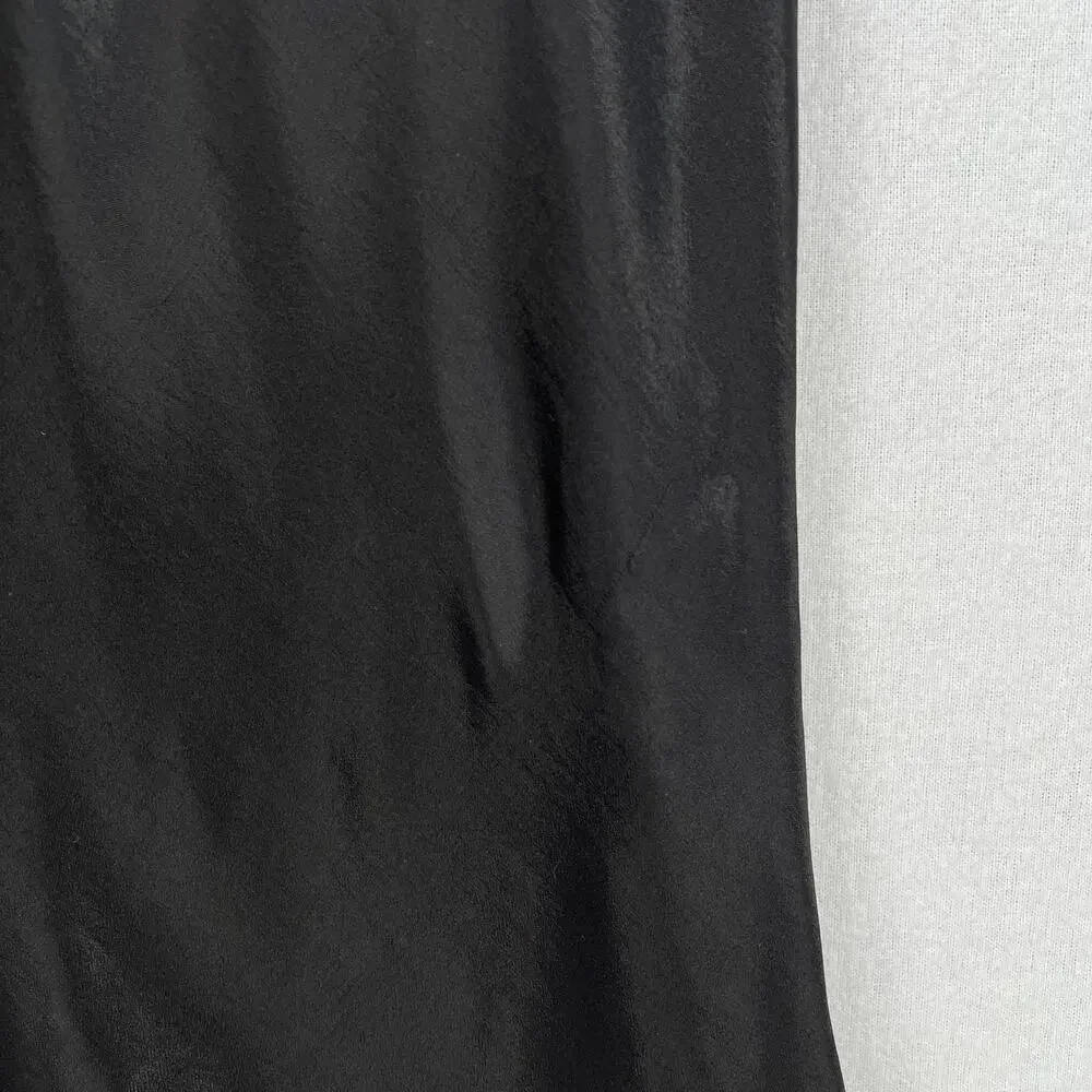 ENZA COSTA Satin Bias Cut Skirt Womens Small 1 Black Midi Pull on Slip Maxi NWOT - Picture 14 of 16